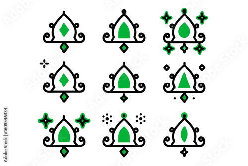 Ornate gothic medieval game frame collection with intricate fantasy border designs for creative projects