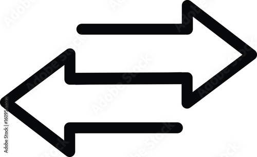 Double arrow icon, two side symbol, vector illustration .