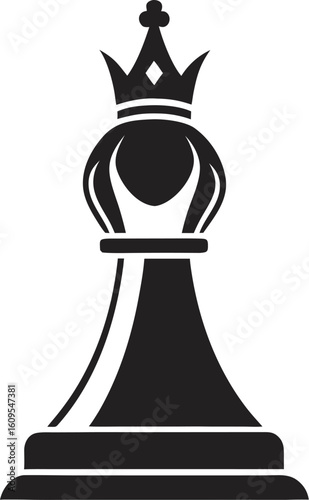 Queen chess pieces silhouette vector icon