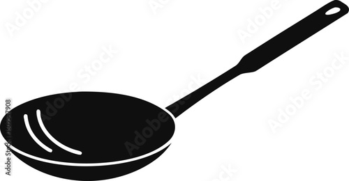 Shovel Spatula Glyph. Chinese Cookware Silhouette Graphic.