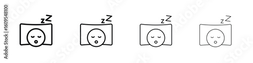 Sleeping icon illustration sign collection. vector symbol or logo.