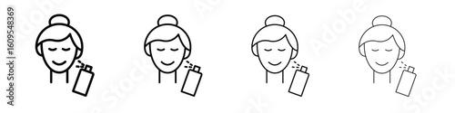Spray on face icon illustration sign collection. vector symbol or logo.