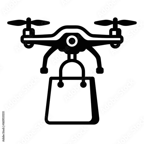 Drone Delivering a Shopping Bag for Future E-commerce