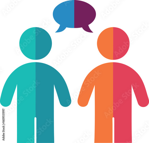 Community Or Peer Support Depicted With Two Characters