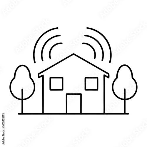 Smart Home Insulation Monitor with Sensor Wave Graphic