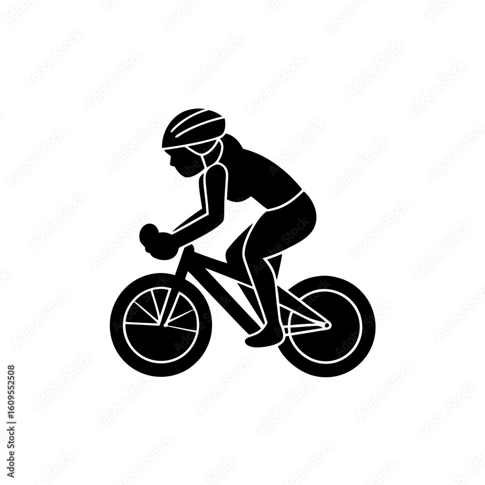 Obraz premium creative details Outline Cyclist Icon (Rider with Helmet) vector illustration