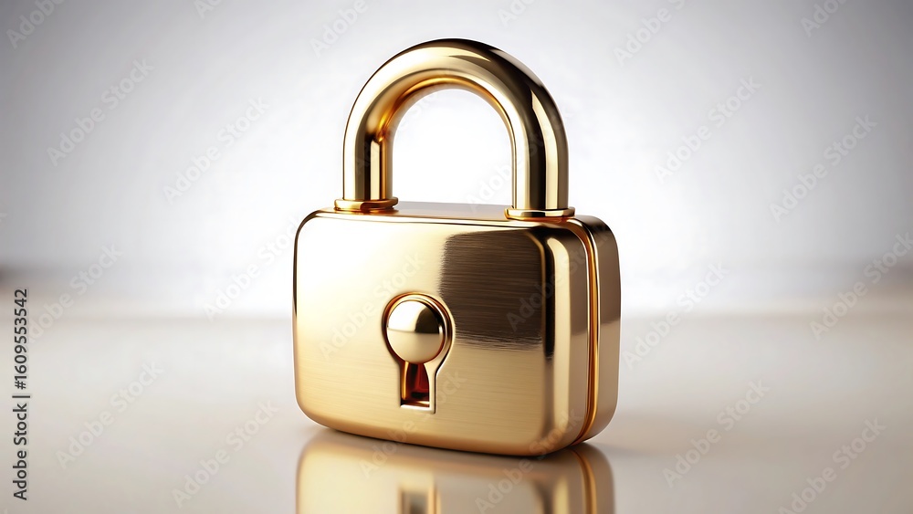 Fototapeta premium A shiny golden padlock symbolizing security and protection