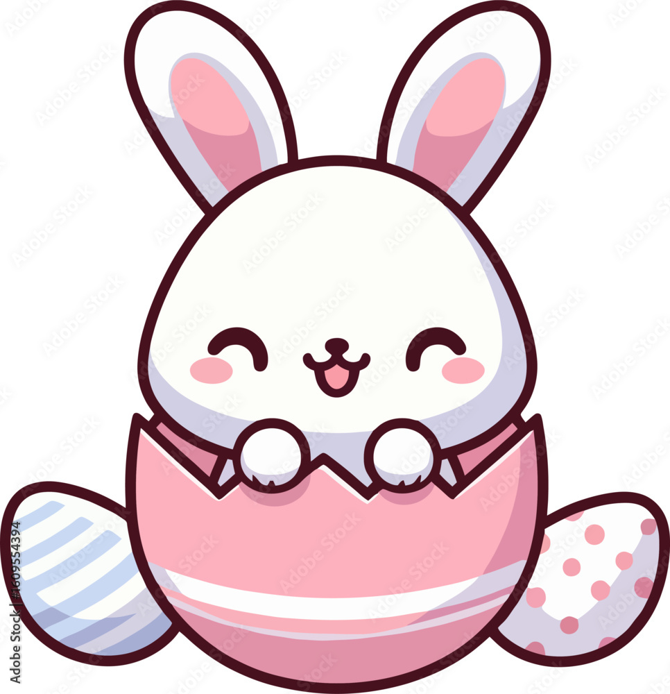 Obraz premium Happy Easter Bunny Hatching from Egg