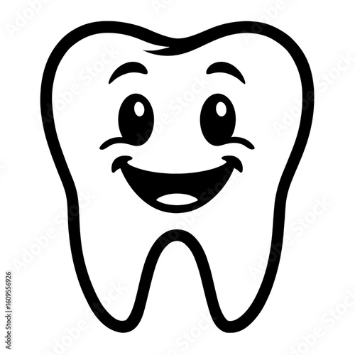 Joyful Cartoon Tooth for Promoting Oral Health and Dental Hygiene