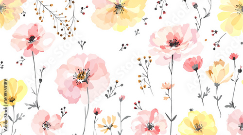 Watercolor vector background for use in crafts, or textiles, a lively touch to any design project