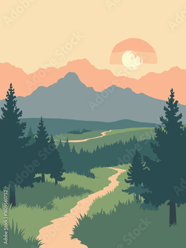 Broomfield, CO – Flatirons vista and city parkways in peak gray, lawn green, trail brown, and sunset peach