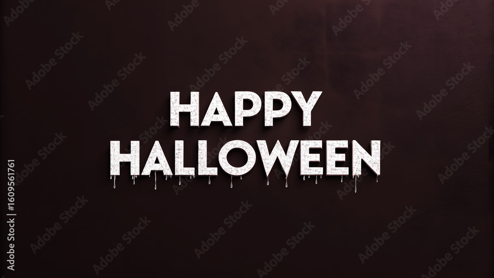 Fototapeta premium White dripping letters spelling Happy Halloween on dark background