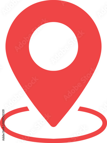 red pin point. map address location pointer symbol