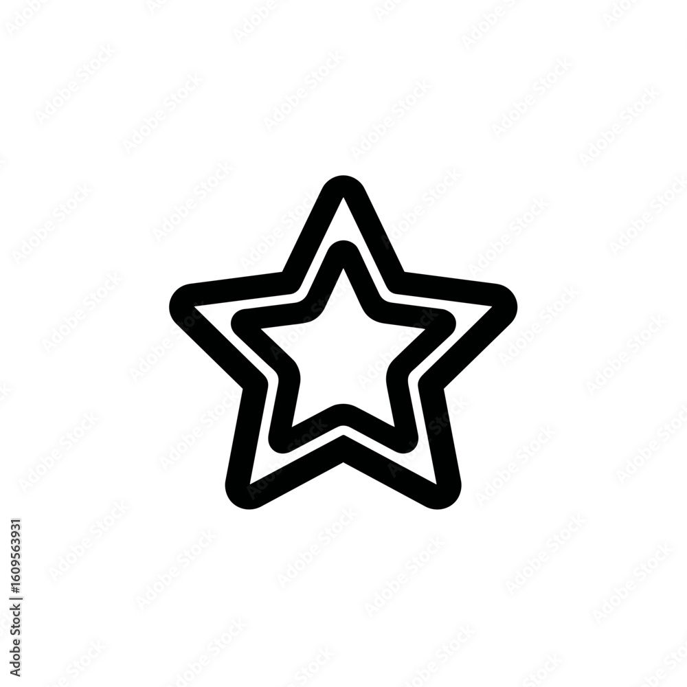 Obraz premium Double star outline icon, vector symbol for rating or favorite 