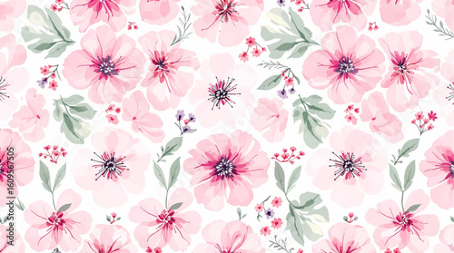 Abstract floral art background vector. Botanical watercolor hand drawn flowers paint brush line art. Design illustration for wallpaper, banner, print, poster, cover, greeting and invitation card.