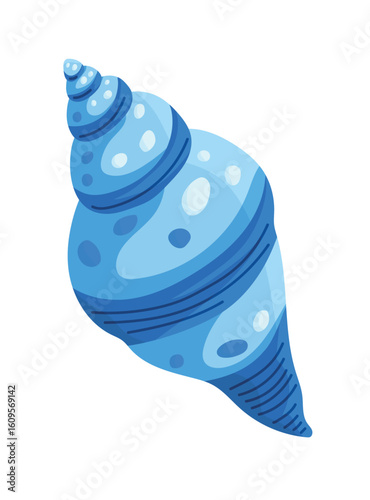 Seashell. Flat vector clipart, illustration with isolated background.