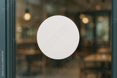 White circle decal on glass door