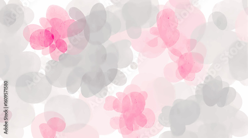 Colorful seamless floral pattern with abstract flowers, leaves and berries