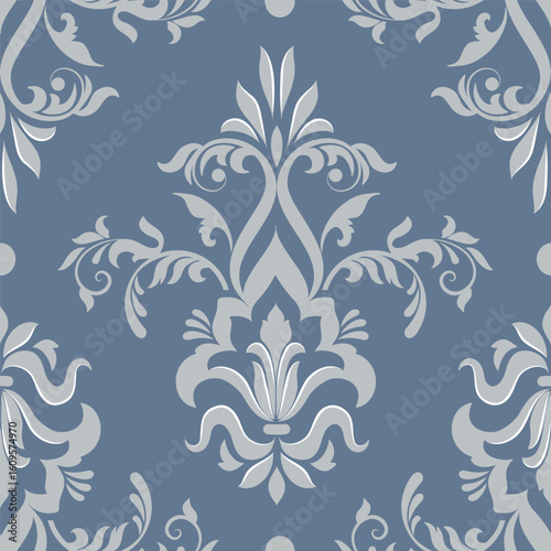 Damask modern seamless pattern element. Vintage classical old fashioned damask ornament, seamless texture for wallpapers, textile.
