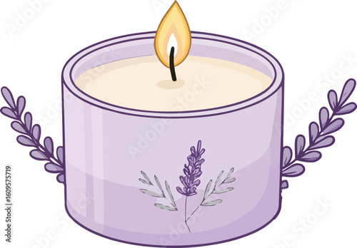 Peaceful cartoon candle design in pastel tone representing mindfulness, healing, and spiritual comfort.