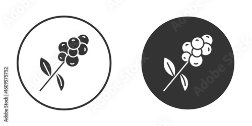 Coffee plant icon in trendy flat design versions in black and white.