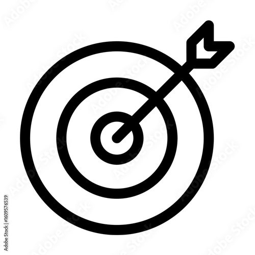Achieving Goals Target with Arrow Icon – Precision and Success Concept