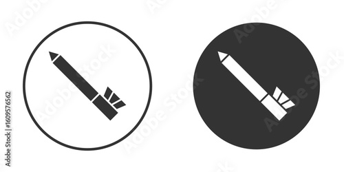 Eyeliner icon in trendy flat design versions in black and white.