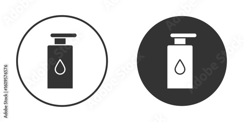 Face cleanser icon in trendy flat design versions in black and white.