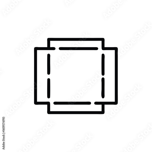 Outline icon a square with four protruding rectangles abstract border