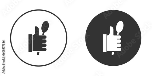 Good food icon in trendy flat design versions in black and white.