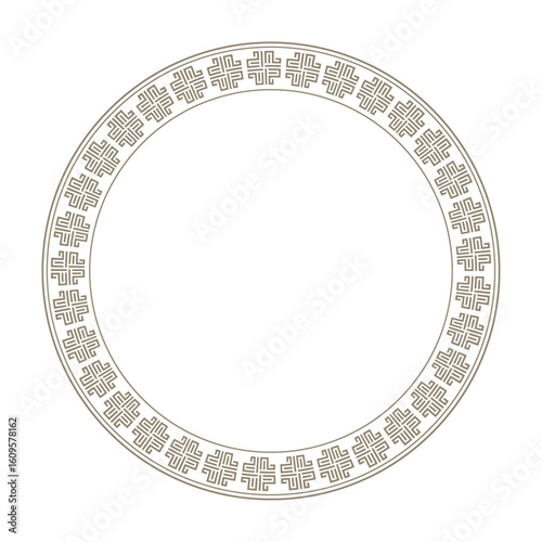 Decorative round frame in greek style.