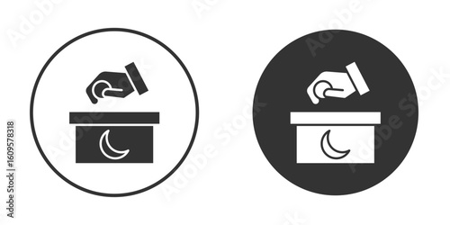 Infaq icon in trendy flat design versions in black and white.