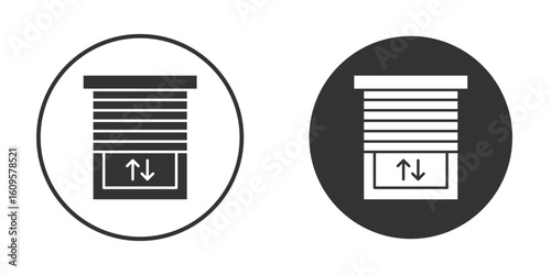 Jalousie icon in trendy flat design versions in black and white.