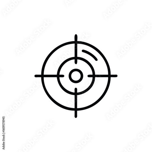 Outline target focus symbol with concentric circles crosshairs icon