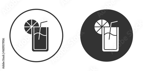 Lemonade icon in trendy flat design versions in black and white.