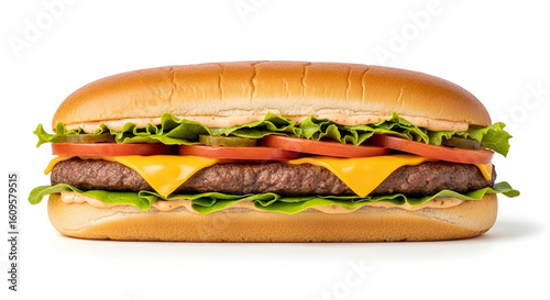 hamburger on white background