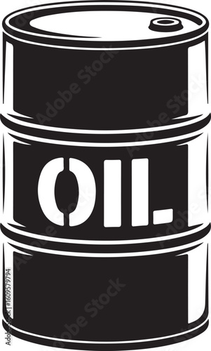 Industrial Oil Drum Icon – Black Barrel Symbol of Petroleum and Energy Sector.png