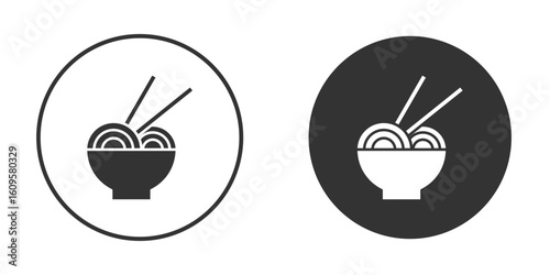 Pasta icon in trendy flat design versions in black and white.