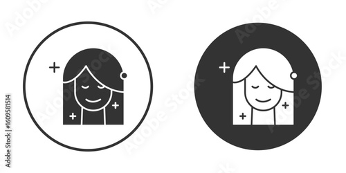 Skincare icon in trendy flat design versions in black and white.