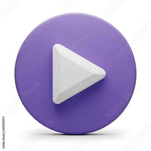 Photo of a vibrant purple play button with a white triangle