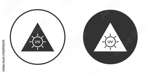 UV light do not look signs in trendy flat design versions in black and white.