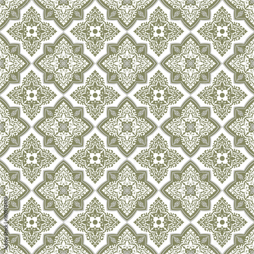 Decorative seamless pattern in green tones