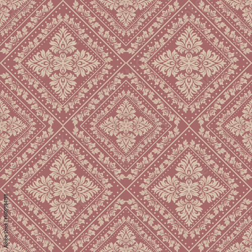 Vintage floral pattern, white isolate background
