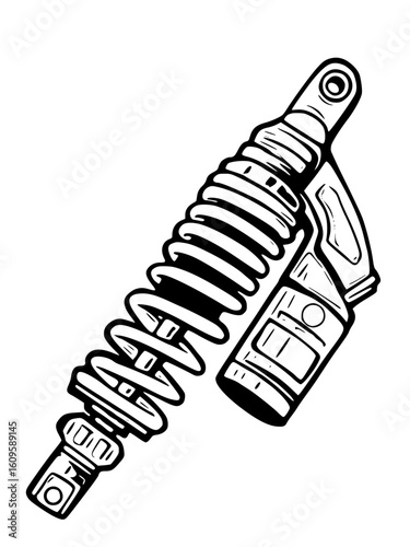 Motorcycle shock absorber with spring