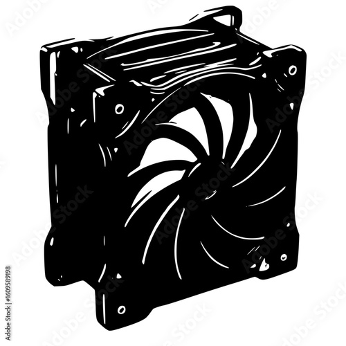 Computer fan isolated on white background