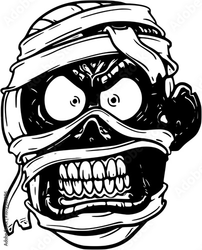 Angry mummy monster with bandages