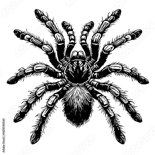 A hairy tarantula spider illustration