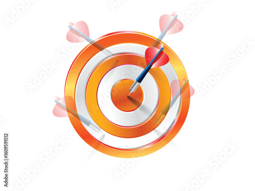 Peopley show target only target not strategy Concept Dart Board Colored Arrow Hit The Target From Clipping