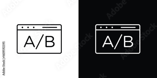 A B test icon. Editable stroke line icons