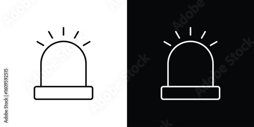 Ambulance siren icon. Editable stroke line icons